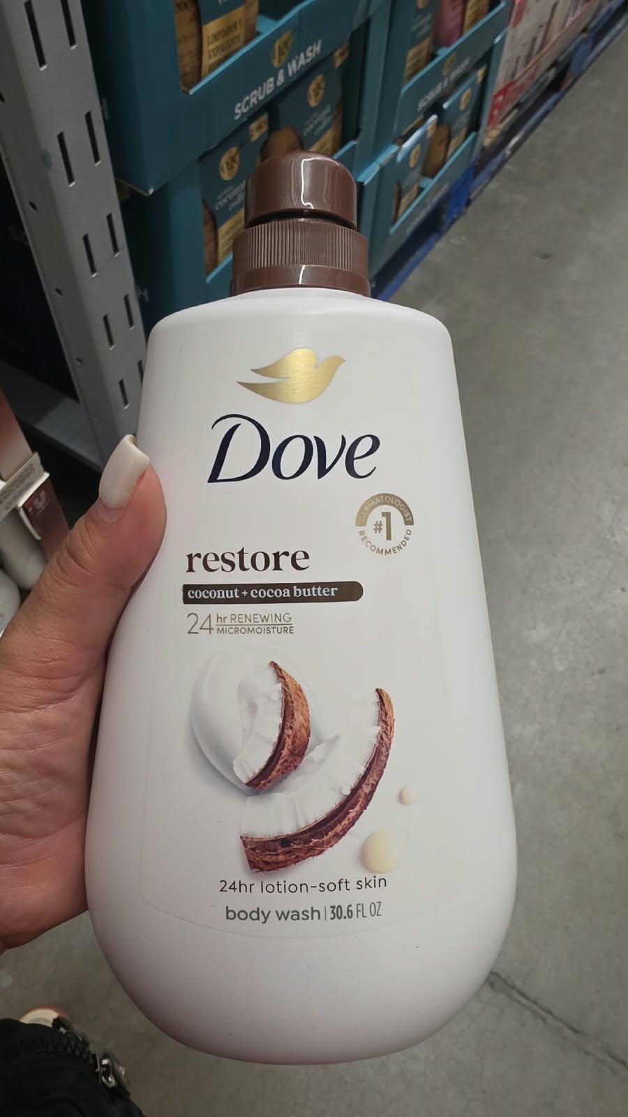 Jabón corporal Dove Restore (coco + manteca de cacao)